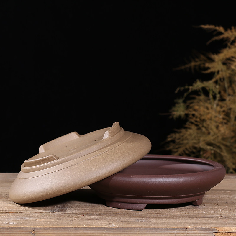 宜兴紫砂花盆多肉菖蒲文竹盆景花盆无孔盆栽花盆花卉植物紫砂花盆