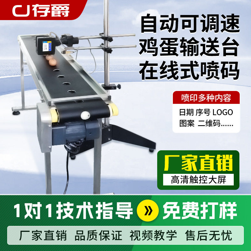 存爵可调控全自动喷码机输送台流水线激光打码机鸡蛋输送皮带定制,五金/工具,打标机/打码机/喷码机,淘宝优惠券,粉丝福利购,淘宝优惠卷