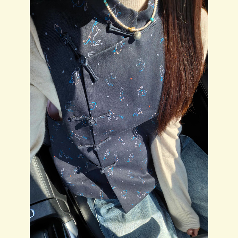 秋冬穿搭新中式小个子针织套装