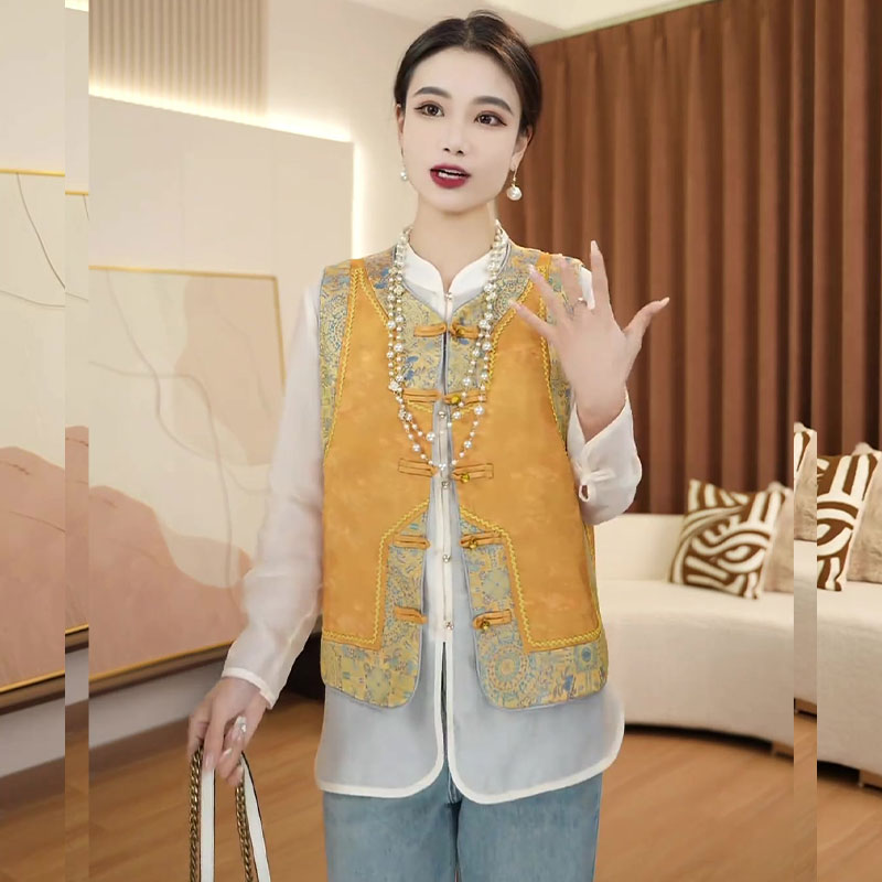 新中式女装国风套秋季马甲衬衫