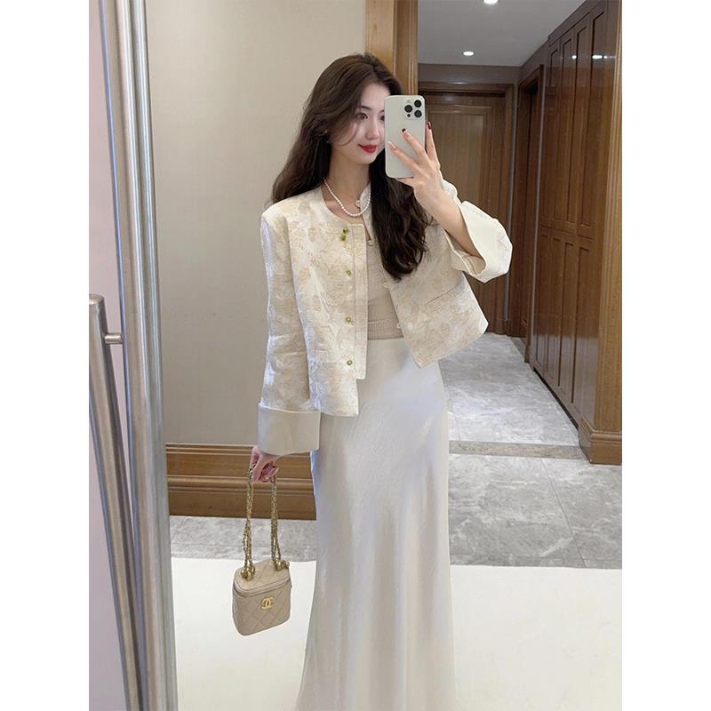 秋装女2025年白色新中式国风外套