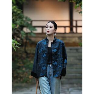 气质高端独特新中式女装国风宋锦外套女2025秋季新款唐装复古上衣