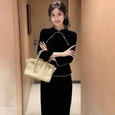 新中式新款上衣半裙两件式套装