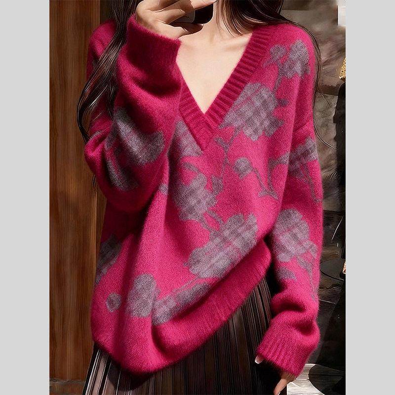 慵懒风V领针织毛衣女2026今年流行巨好看新款高级感长袖内搭上衣,女装/女士精品,大码内搭,淘宝优惠券,粉丝福利购,淘宝优惠卷