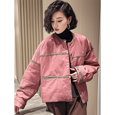 新中式女装加厚小香风棉服上衣女