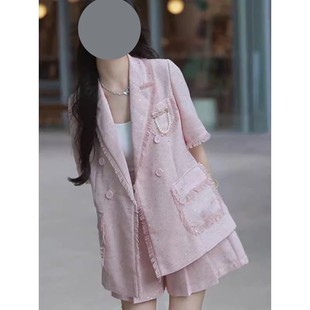 超火夏装一整套气质时尚高级感轻奢小香风上衣短裤两件套装女
