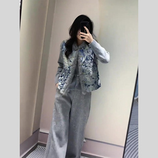 2025冬季新款新中式内搭重工刺绣马甲女长袖加厚国风背心外套女款