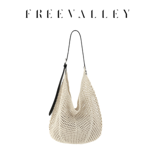 FREE VALLEY/自由谷2025新款高级手工编织包女大容量单肩斜挎包