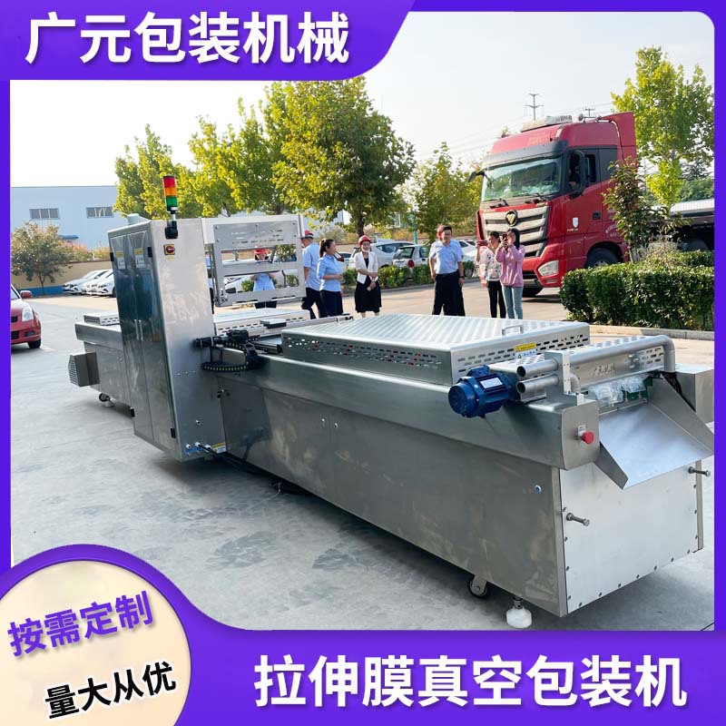 烧鸡乳鸽全自动真空机 北京烤鸭酱板鸭拉伸膜真空包装机 支持定制