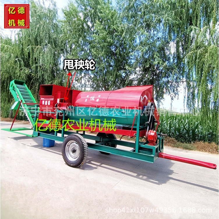 干湿两用花生摘果机380v电机配套自动进料自动装车装袋花生摘果机