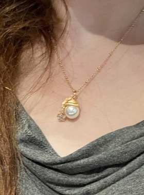 Ivy镶钻星星珍珠项链圣诞链