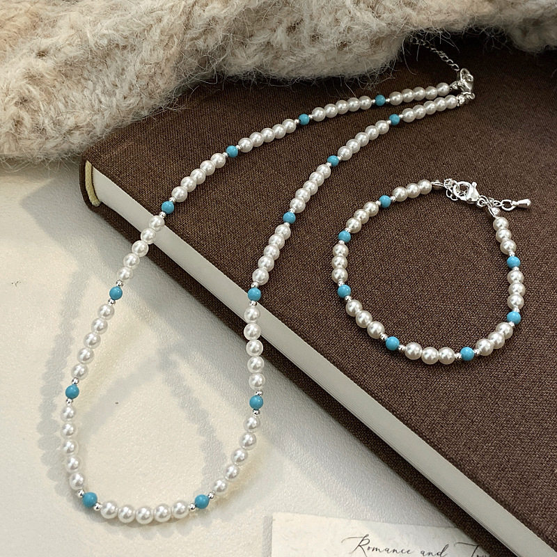 ivy绿松石施家珍珠项链手链女清新高级设计感施轻奢锁骨链手饰