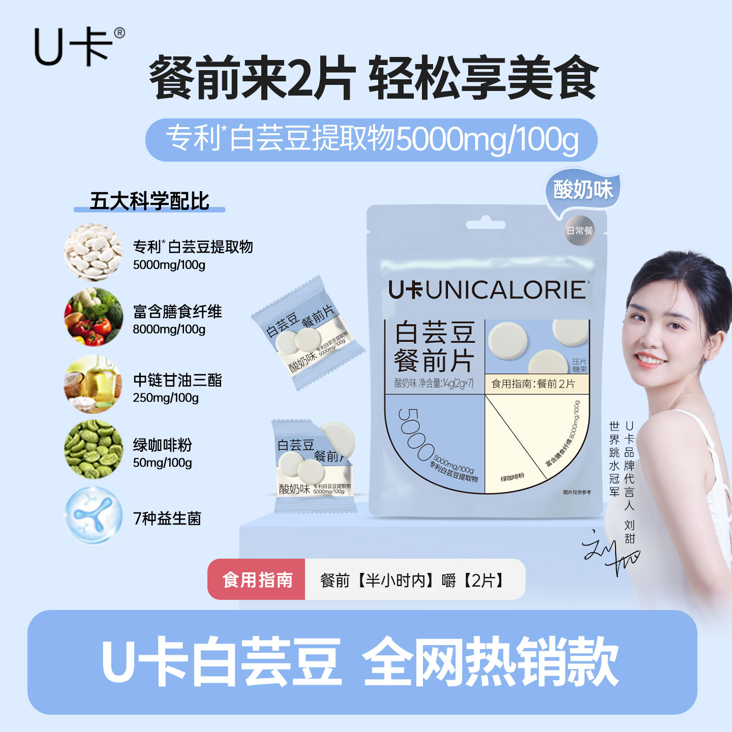 U卡白芸豆餐片KO王拦截76%碳水图片
