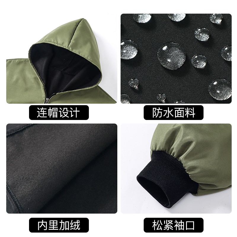 男罩衣女新款加绒加厚中式长袖围裙防油防水做饭厨房家用2.024网