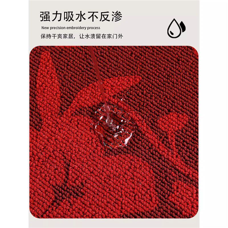 入户门地垫加厚橡l胶防滑脚垫别墅豪宅大门口地毯红色喜庆耐脏免
