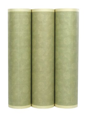 绿色宣纸微喷宣纸长卷加厚半生半熟浅绿色福寿延绵方格B竖行状元