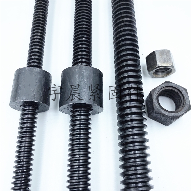 45#钢梯形扣丝杆 定制圆r螺母螺杆套装T型丝杠方牙粗牙1米1.5米2