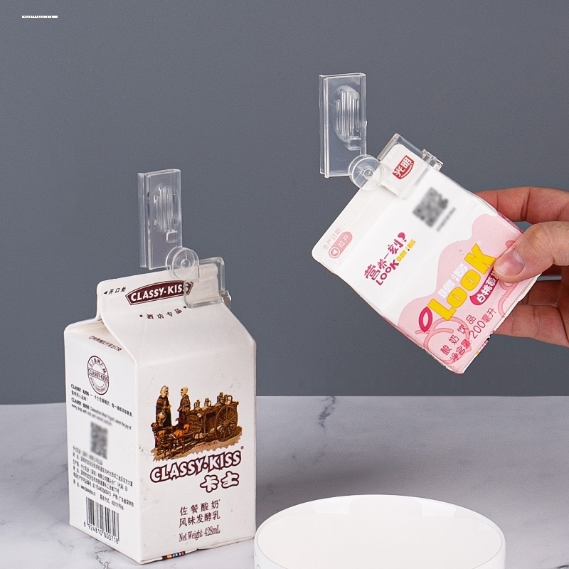 纸盒装饮料封口夹.开封盒装牛奶保鲜夹封口器透明 2枚入
