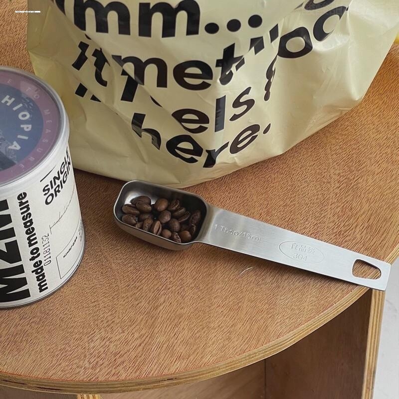 精抛方形不锈钢量勺奶粉刻度勺多功能咖啡量匙烘焙调料工具