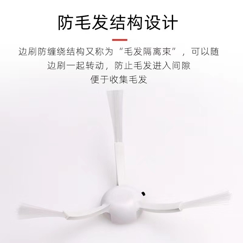 适配小米STYTJ02YM/3C米家扫拖一体机器人配件滤网边刷滚刷抹拖布