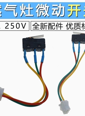 燃气灶热水器总成微动开关熄火保护黑色微控两线开关煤气灶具配件