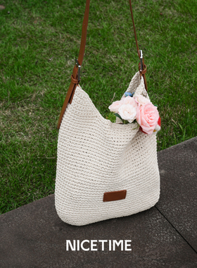 NICETIME[董生活推荐]手工蜡线编织hobo包小众百搭通勤单肩女士包