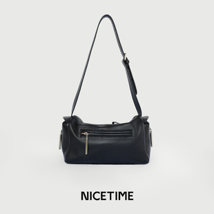 NICETIME【不止周末】极简头层牛皮相机包通勤单肩斜挎波士顿女包