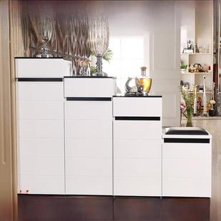 烤漆高低组合鞋柜家用门口简约现代大容量楼梯收纳双面门厅玄关柜