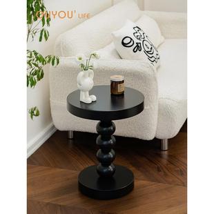 实木沙发边桌床边储物架小圆桌咖啡桌Wabi 小桌子角桌边 Sabi风格