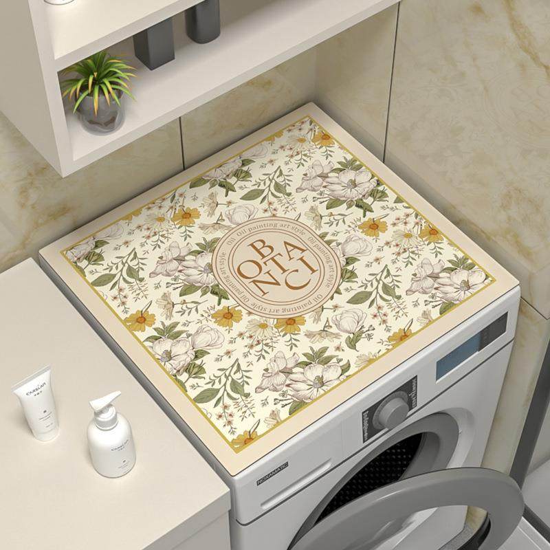 滚筒洗衣机盖垫台面保护垫法式防晒防水防尘罩冰箱盖布床头柜垫子