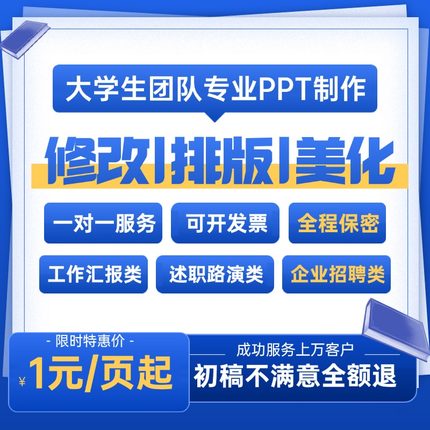 ppt制作代做定制美化修改帮做汇报课件设计排版代作年终总结述职