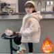加绒加厚彩点小熊毛毛衣 儿童洋气女孩冬季 女童秋冬装 外套2025新款