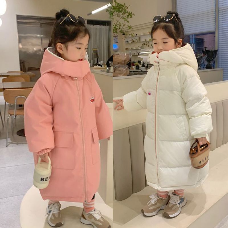 女童棉服冬季2025新款洋气韩版女宝宝中长款两面穿冬装外套小童
