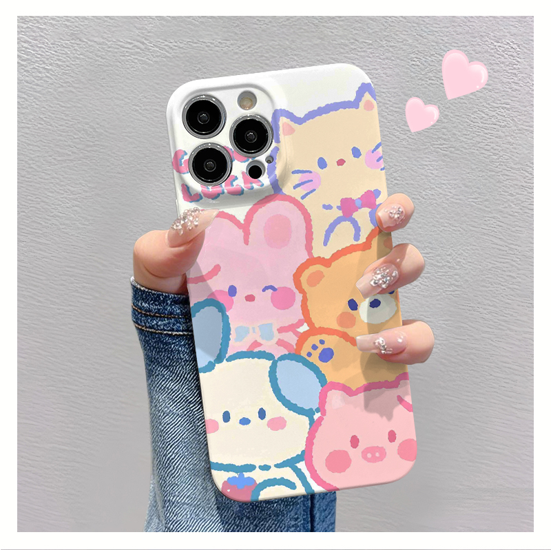 彩虹小猫适用于苹果华为vivo小米oppo红米荣耀一加iPhone16手机壳15promax菲林14可爱i13新款12男女mate70pro