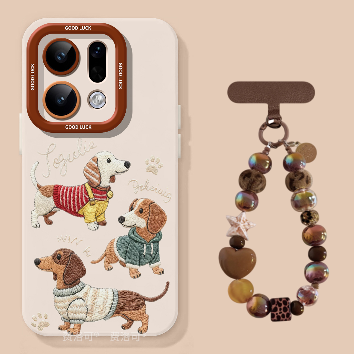刺绣腊狗适用oppofindx9手机壳女findx9pro高级感findx8ultra全包8s男款x8por小众外壳x7挂绳0pp0软8pro新款