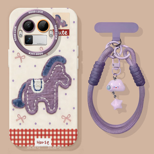 刺绣小狗适用真我gt8pro手机壳美拉德gt7新款realme硅胶gt5全包gt2pro防摔gt大师探索版v70s秋冬neo7软gtneo6