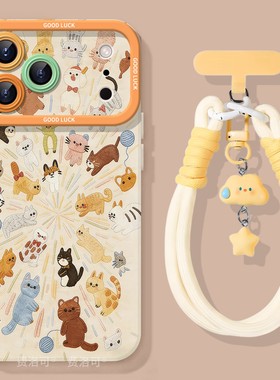 烟花猫咪适用苹果17promax手机壳新款iphone16pro保护套15圣诞11马年x的全包ipone新年14plus高级ip13女12