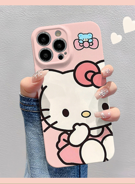 粉凯蒂猫适用苹果华为vivo小米oppo红米荣耀一加iPhone16手机壳15promax菲林14夏日i13新款12女mate70pro趣味
