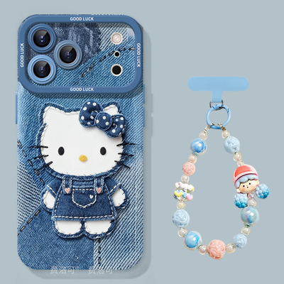 牛仔凯蒂适用苹果17promax手机壳新款iphone16pro保护套15防摔11趣味x的全包ipone卡通14plus高级ip13女12