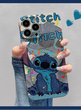 油画史迪仔适用苹果华为vivo小米oppo红米荣耀一加iPhone16手机壳15promax菲林14夏i13新款12女mate70pro趣味