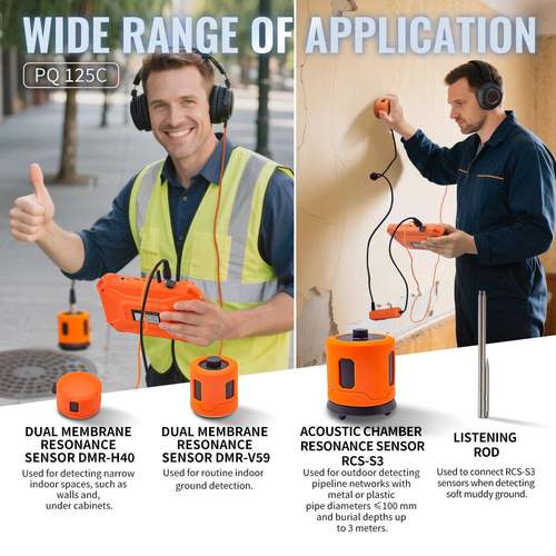 外贸英文版漏水检测仪PQ125C管道测漏仪 water leak detector