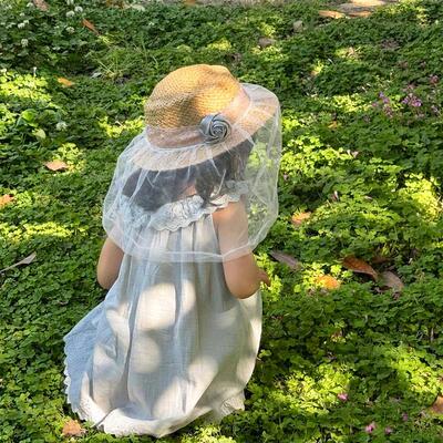 防柳絮面罩宝宝儿童成人帽子夏季户外遮脸防蚊虫防护头巾防风沙