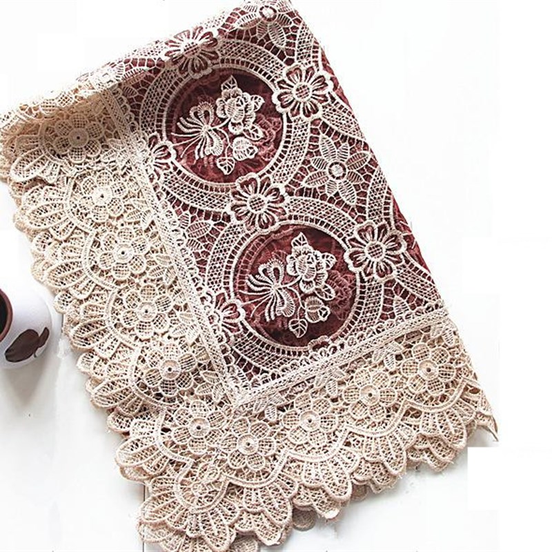 欧式蕾丝田园桌布k纯色玻璃纱透明台布床头柜小圆桌盖布刺绣茶几