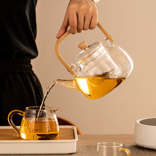玻璃茶壶蒸煮双用k煮茶壶耐高温花茶壶家用烧水壶单壶电陶炉泡茶