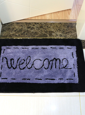 定制家用金d黄色卧室地垫门垫进门浴室吸水防滑地毯门厅欢迎光临