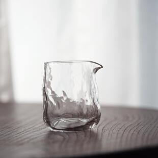 玻璃杯茶杯公道杯分茶器手工锤纹加厚个人单杯主人杯生活茶具 日式