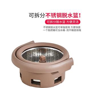 妙佳F3甩水拖把家用一拖净脱水旋转拖把免手洗拖把桶不锈钢脱水蓝