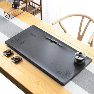 高档客厅轻奢茶台茶具套装 天然乌金石茶盘整块家用现代简约一体式