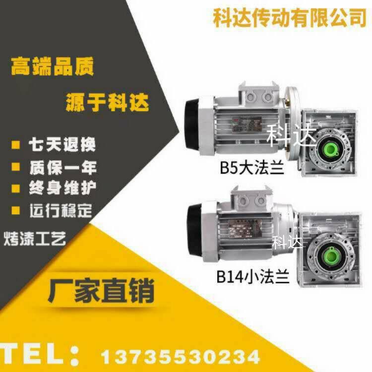 NMRV蜗轮蜗杆减速机带电机三相380V小型立式变速器齿轮箱铝壳电机