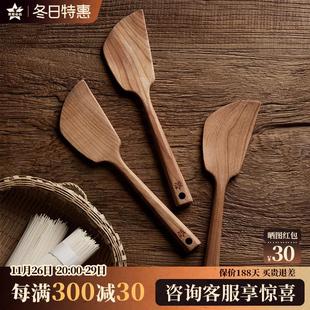 木铲手工无漆木质耐高温炒菜铲子 铁娃公社樱桃木实木锅铲锅勺套装